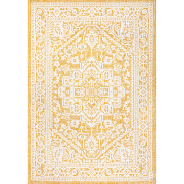 Sinjuri Medallion Textured Weave Indoor/outdoor Area Rug
